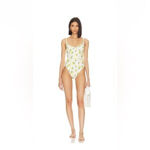 WeWoreWhat Underwire One Piece in Ditsy Lemons Off White Multi